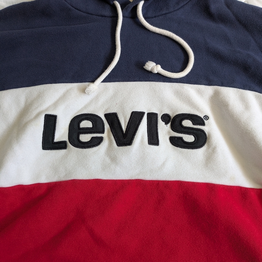 Levi's Women's Red and Blue Colorblock Hoodie - Picture 6 of 9